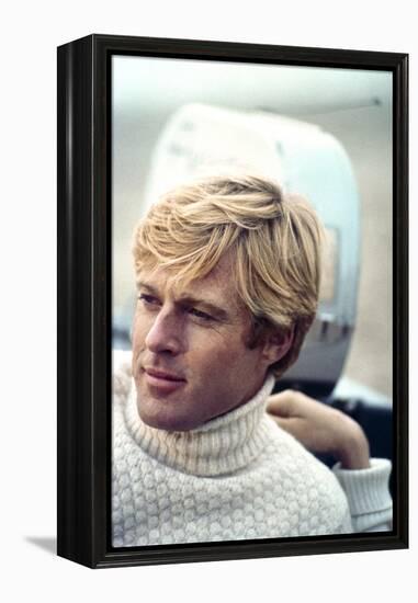 The Way We Were, Robert Redford, Directed by Sydney Pollack on the Set, 1973-null-Framed Stretched Canvas