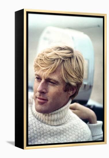 The Way We Were, Robert Redford, Directed by Sydney Pollack on the Set, 1973-null-Framed Stretched Canvas