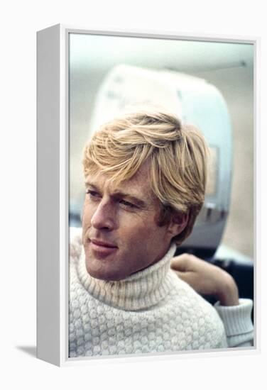 The Way We Were, Robert Redford, Directed by Sydney Pollack on the Set, 1973-null-Framed Stretched Canvas