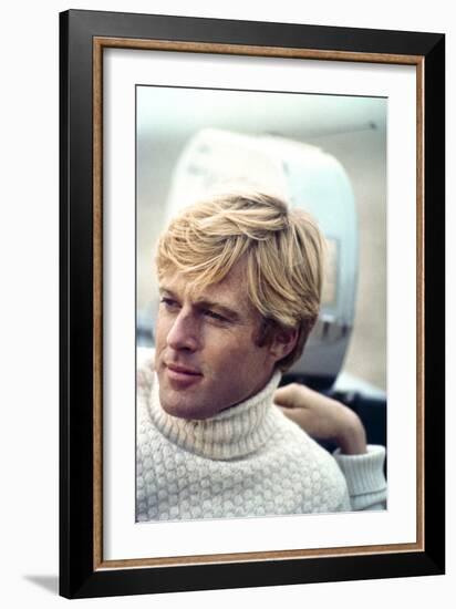 The Way We Were, Robert Redford, Directed by Sydney Pollack on the Set, 1973-null-Framed Photo