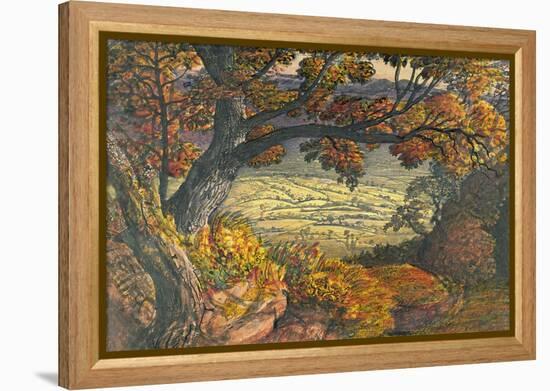 The Weald of Kent, C.1827-28 (W/C and Gouache on Paper)-Samuel Palmer-Framed Premier Image Canvas