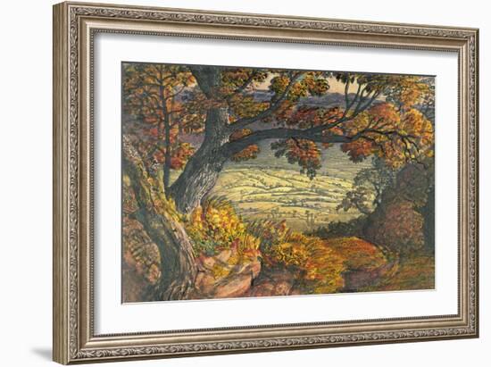 The Weald of Kent, C.1827-28 (W/C and Gouache on Paper)-Samuel Palmer-Framed Giclee Print