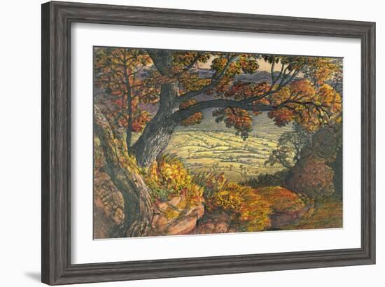 The Weald of Kent, C.1827-28 (W/C and Gouache on Paper)-Samuel Palmer-Framed Giclee Print