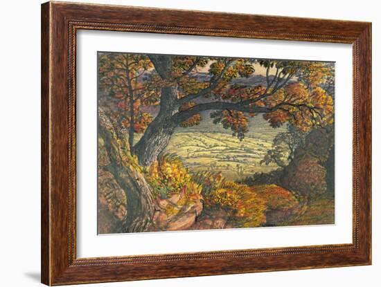 The Weald of Kent, C.1827-28 (W/C and Gouache on Paper)-Samuel Palmer-Framed Giclee Print