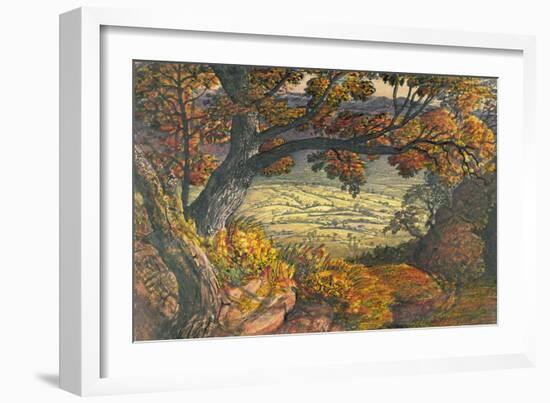 The Weald of Kent, C.1827-28 (W/C and Gouache on Paper)-Samuel Palmer-Framed Giclee Print