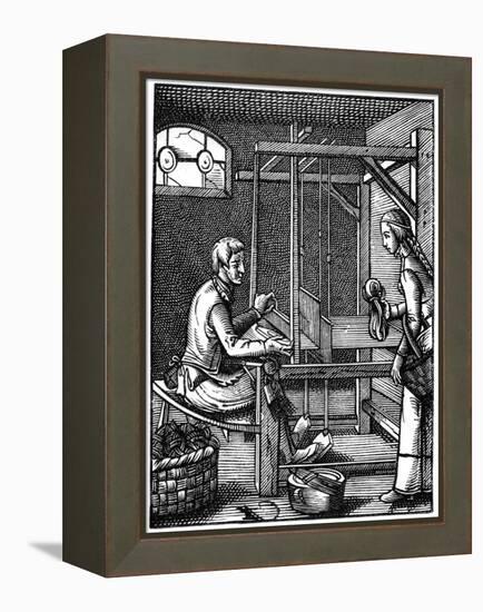 The Weaver, 16th Century-Jost Amman-Framed Premier Image Canvas