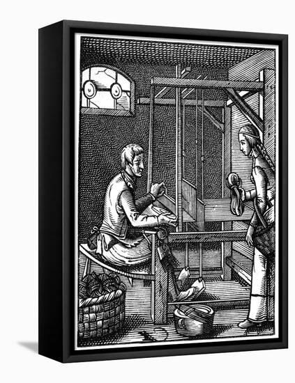 The Weaver, 16th Century-Jost Amman-Framed Premier Image Canvas