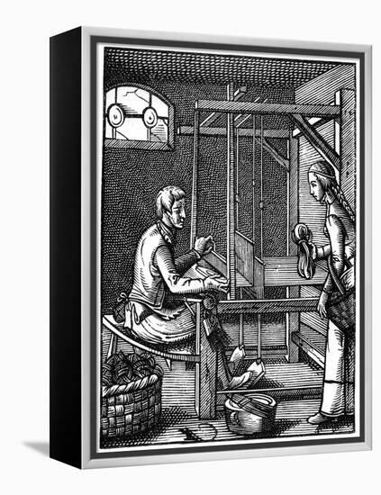 The Weaver, 16th Century-Jost Amman-Framed Premier Image Canvas