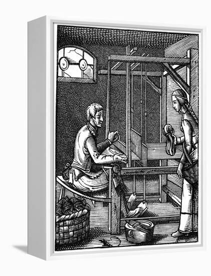 The Weaver, 16th Century-Jost Amman-Framed Premier Image Canvas