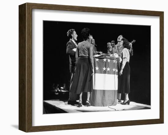 "The Weavers" Singing at Vito Marcantonio's Rally-null-Framed Premium Photographic Print