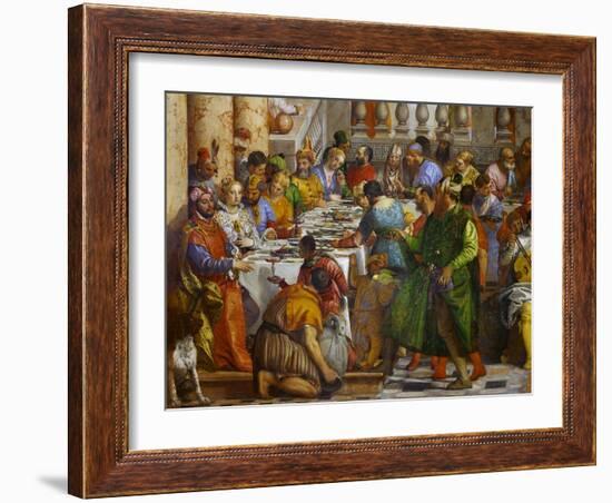 The Wedding at Cana, from the Benedictine Convent of San Giorgio Maggiore, Venice-Paolo Veronese-Framed Giclee Print