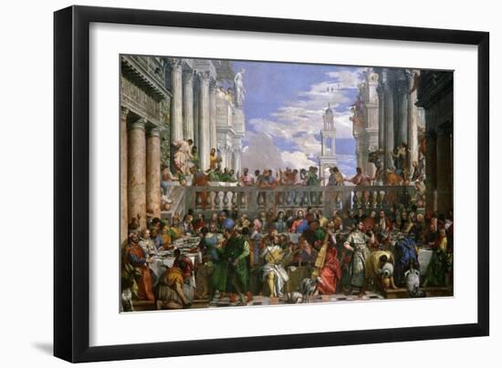 The Wedding at Cana, Painted 1562-63-Paolo Veronese-Framed Giclee Print