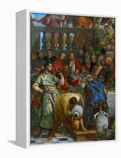 The Wedding at Cana, Servants Pouring the Water, Miraculously Changed into Wine-Paolo Veronese-Framed Premier Image Canvas