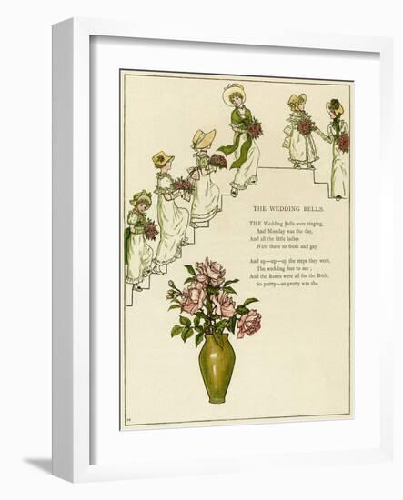 The Wedding Bells -- Bridesmaids with Bouquets-Kate Greenaway-Framed Art Print