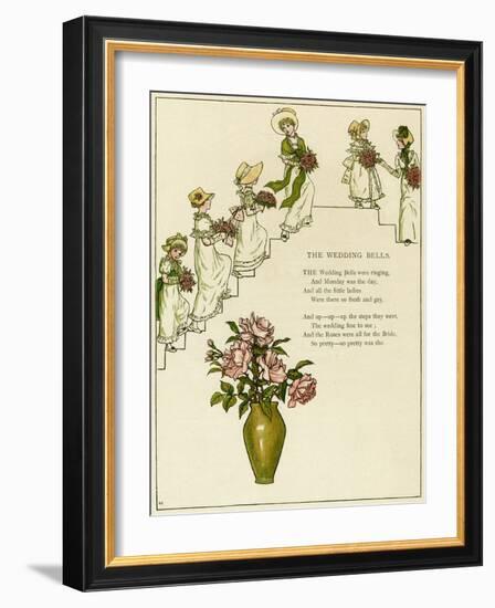 The Wedding Bells -- Bridesmaids with Bouquets-Kate Greenaway-Framed Art Print