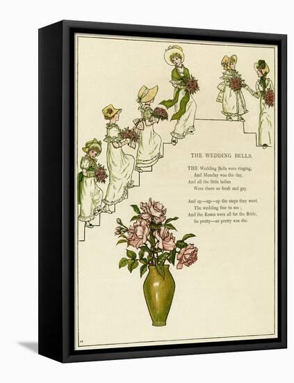 The Wedding Bells -- Bridesmaids with Bouquets-Kate Greenaway-Framed Stretched Canvas