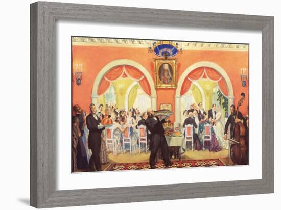 The Wedding Feast, 1917-Boris Michaylovich Kustodiev-Framed Giclee Print