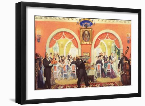 The Wedding Feast, 1917-Boris Michaylovich Kustodiev-Framed Giclee Print