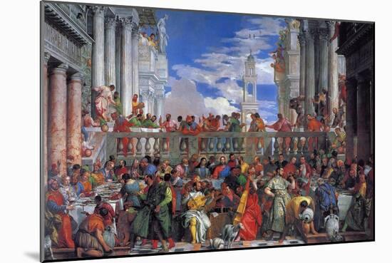 The Wedding Feast at Cana, 1563-Paolo Veronese-Mounted Giclee Print