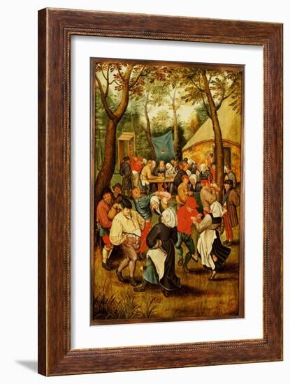 The Wedding Feast (Oil on Panel)-Pieter the Younger Brueghel-Framed Giclee Print