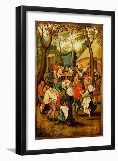 The Wedding Feast (Oil on Panel)-Pieter the Younger Brueghel-Framed Giclee Print