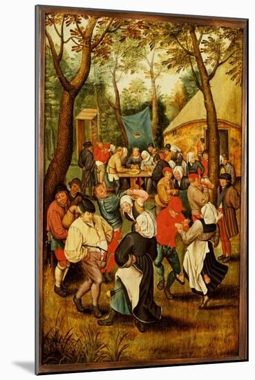 The Wedding Feast (Oil on Panel)-Pieter the Younger Brueghel-Mounted Giclee Print