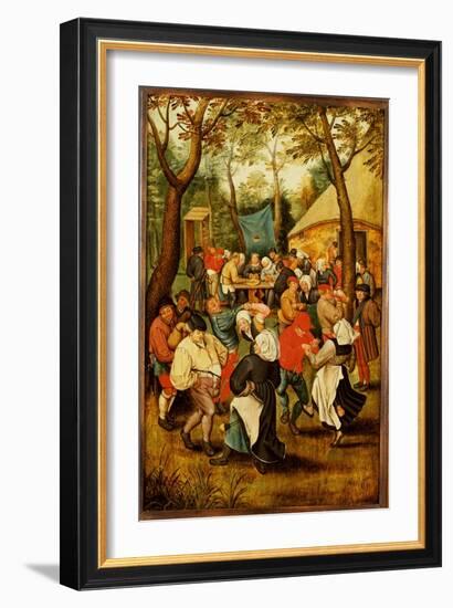 The Wedding Feast (Oil on Panel)-Pieter the Younger Brueghel-Framed Giclee Print