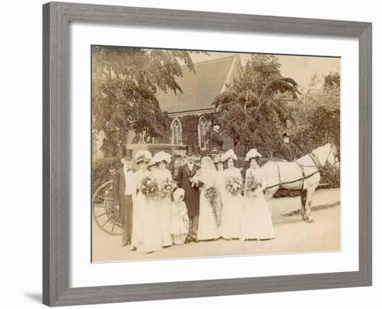 The Wedding of Mr. Edwin Frederick Sage to Clare Weston at St. Stephen's Selly Hill-null-Framed Photographic Print