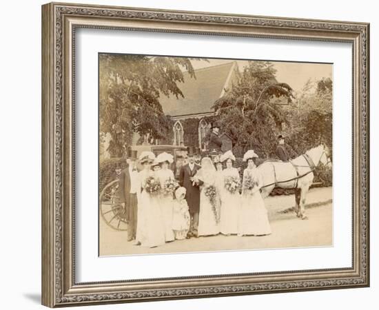 The Wedding of Mr. Edwin Frederick Sage to Clare Weston at St. Stephen's Selly Hill-null-Framed Photographic Print