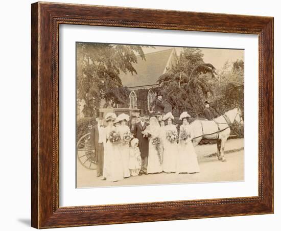 The Wedding of Mr. Edwin Frederick Sage to Clare Weston at St. Stephen's Selly Hill-null-Framed Photographic Print