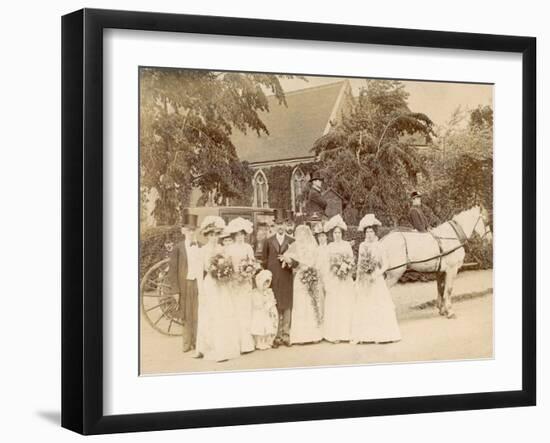 The Wedding of Mr. Edwin Frederick Sage to Clare Weston at St. Stephen's Selly Hill-null-Framed Photographic Print