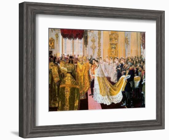 The Wedding of Tsar Nicholas II and the Princess Alix of Hesse-Darmstadt on November 26, 1894-Laurits Regner Tuxen-Framed Giclee Print