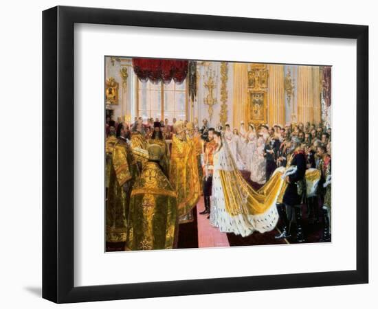 The Wedding of Tsar Nicholas II and the Princess Alix of Hesse-Darmstadt on November 26, 1894-Laurits Regner Tuxen-Framed Giclee Print