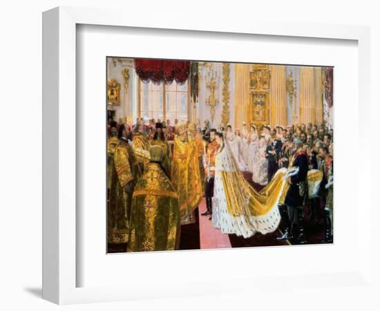 The Wedding of Tsar Nicholas II and the Princess Alix of Hesse-Darmstadt on November 26, 1894-Laurits Regner Tuxen-Framed Giclee Print