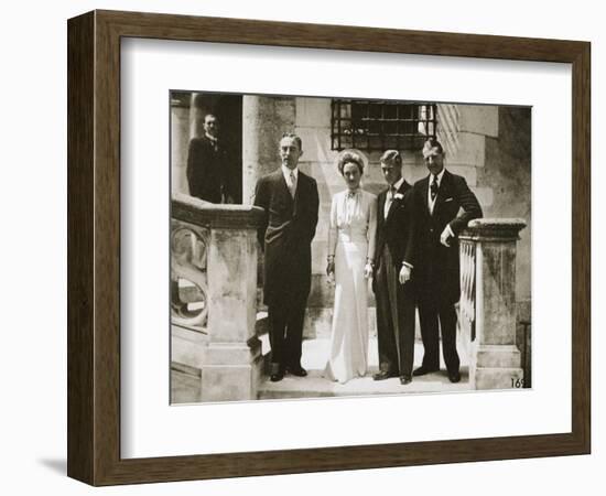 The wedding party at the marriage of the Duchess and Duke of Windsor, France, 3 June 1937-Unknown-Framed Photographic Print