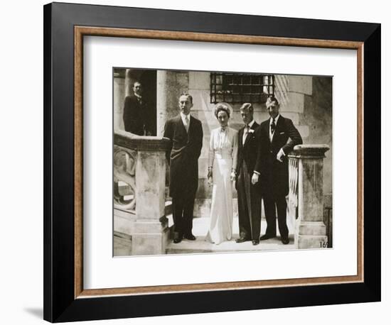 The wedding party at the marriage of the Duchess and Duke of Windsor, France, 3 June 1937-Unknown-Framed Photographic Print