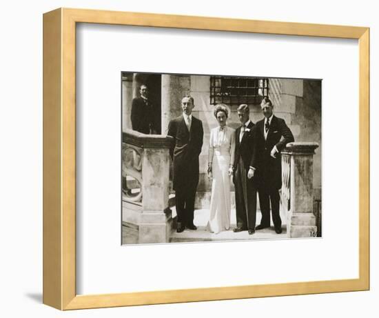The wedding party at the marriage of the Duchess and Duke of Windsor, France, 3 June 1937-Unknown-Framed Photographic Print