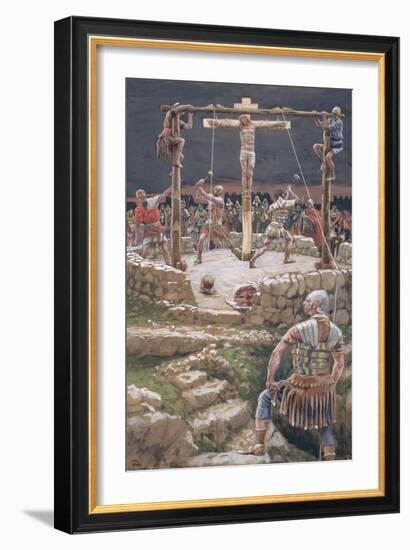 The Wedging of the Cross for 'The Life of Christ', C.1886-94 (W/C and Gouache on Paperboard)-James Jacques Joseph Tissot-Framed Giclee Print