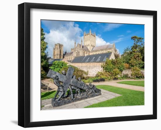 The Weights of our Sins, a sculpture by Josefina de Vasconcello, The Bishop's Palace-Jean Brooks-Framed Photographic Print