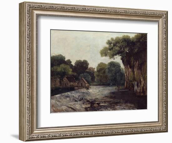 The Weir at the Mill, 1866-Gustave Courbet-Framed Giclee Print