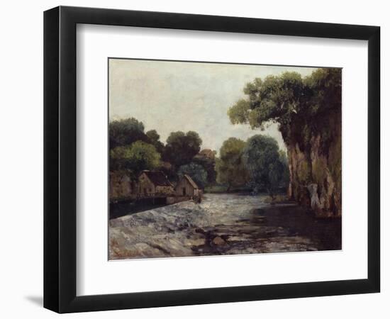 The Weir at the Mill, 1866-Gustave Courbet-Framed Giclee Print