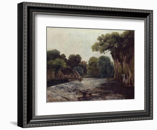 The Weir at the Mill, 1866-Gustave Courbet-Framed Giclee Print