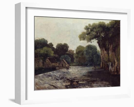 The Weir at the Mill, 1866-Gustave Courbet-Framed Giclee Print