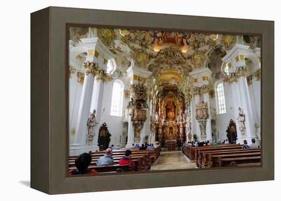 The Weiskirche (White Church), UNESCO World Heritage Site, Near Fussen, Bavaria, Germany, Europe-Robert Harding-Framed Premier Image Canvas