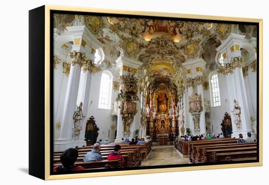 The Weiskirche (White Church), UNESCO World Heritage Site, Near Fussen, Bavaria, Germany, Europe-Robert Harding-Framed Premier Image Canvas