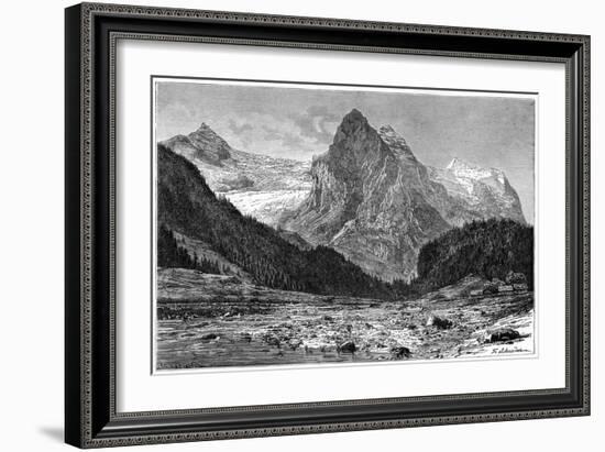 The Wellhorn and the Rosenlaui Glacier, Switzerland, 19th Century-C Laplante-Framed Giclee Print