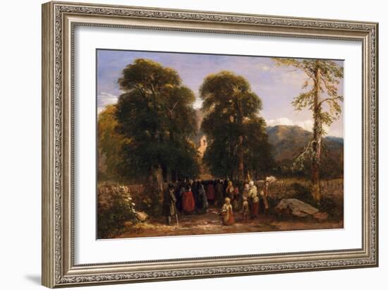 The Welsh Funeral, 1848 (Oil on Canvas)-David Cox-Framed Giclee Print