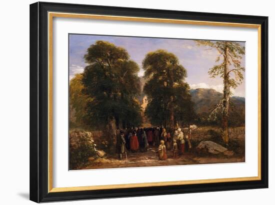 The Welsh Funeral, 1848 (Oil on Canvas)-David Cox-Framed Giclee Print