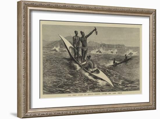 The West Coast of Africa, Fishing Canoes Off Cape Verde-Charles Edwin Fripp-Framed Giclee Print