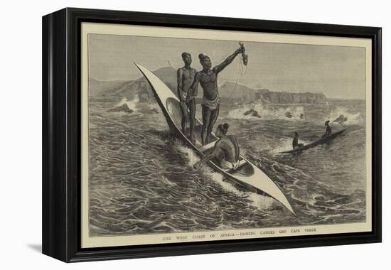 The West Coast of Africa, Fishing Canoes Off Cape Verde-Charles Edwin Fripp-Framed Premier Image Canvas